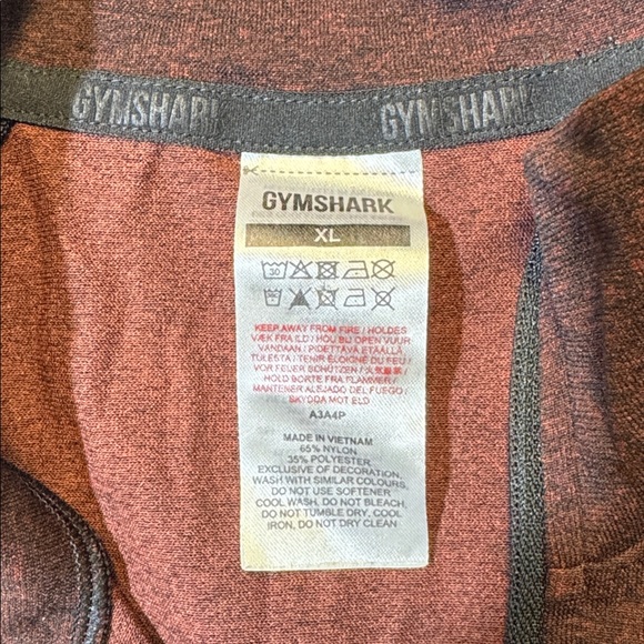 Gymshark mens XL dark red performance stretch 1/4 zip pullover sweater EUC - Picture 2 of 4